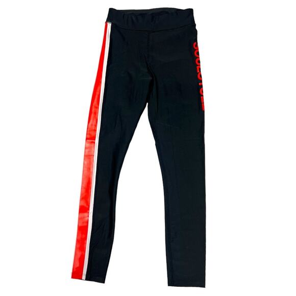 PE Nation x Soul Cycle Leggings Black Red Spell Out Logo Active Pants Women's S - Picture 2 of 16
